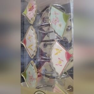Floral Fan Design Shower Curtain Hooks